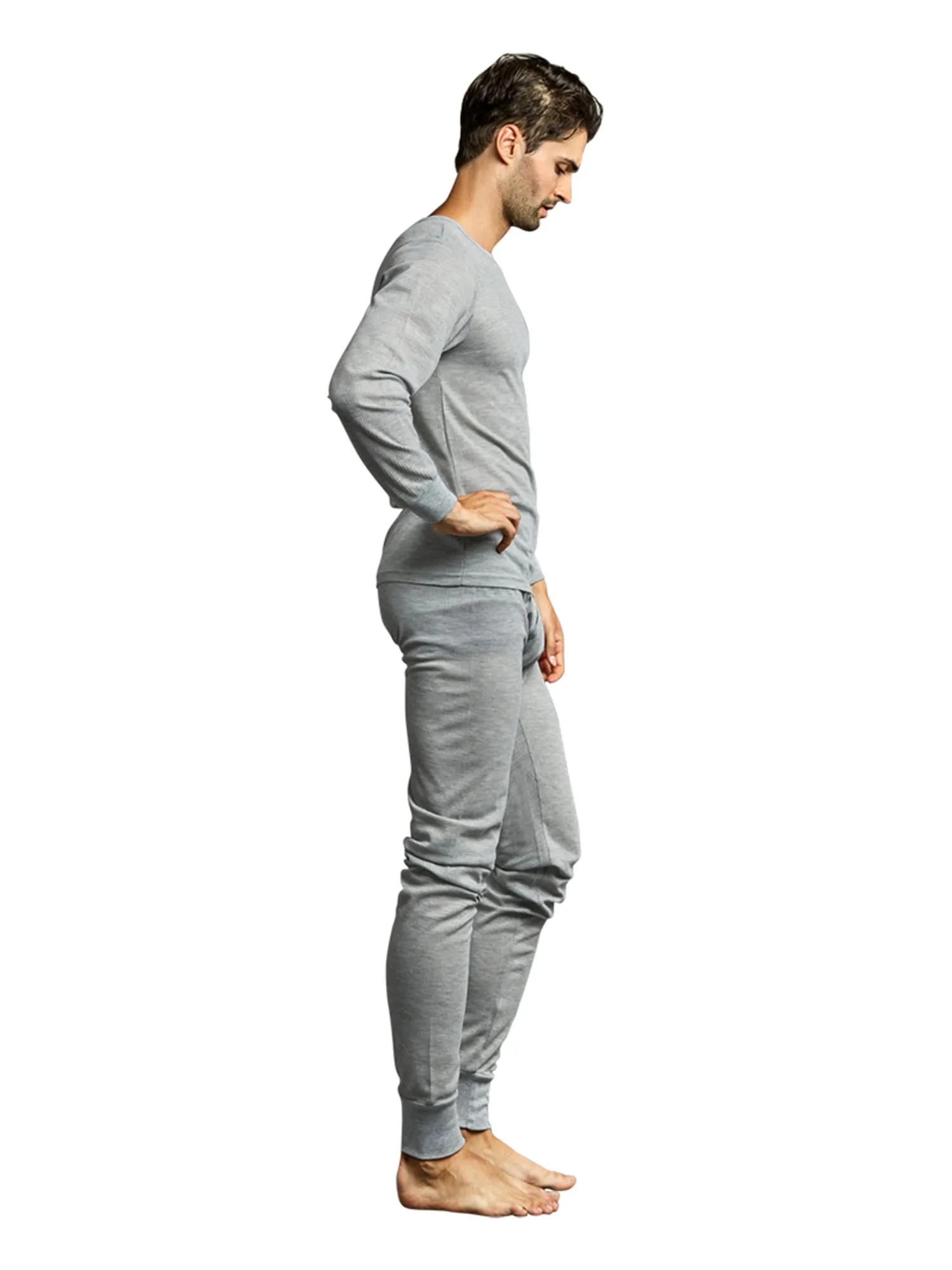 Men's Thermal Crew Neck Top & Bottoms Long Johns Underwear Set