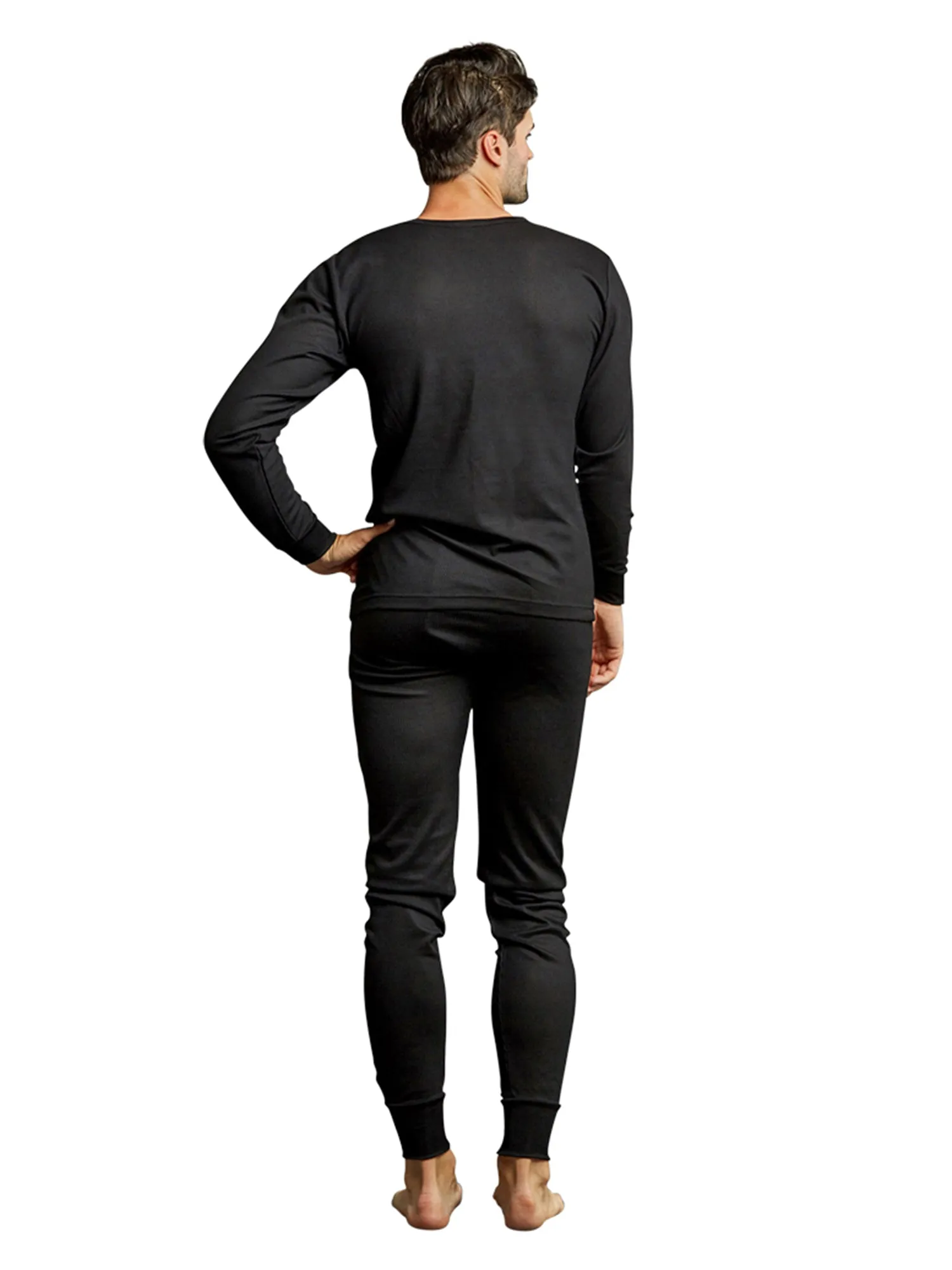 Men's Thermal Crew Neck Top & Bottoms Long Johns Underwear Set