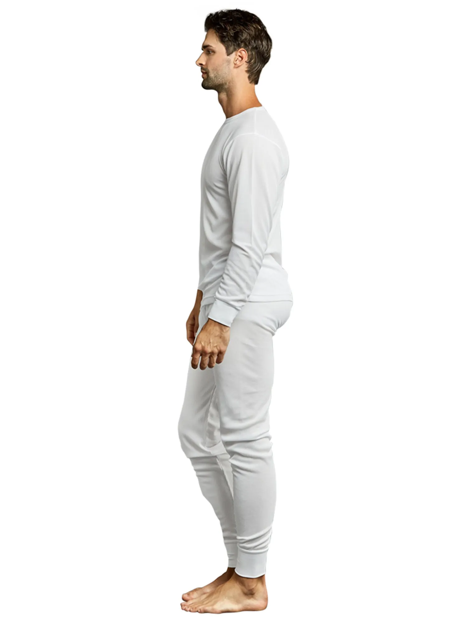 Men's Thermal Crew Neck Top & Bottoms Long Johns Underwear Set