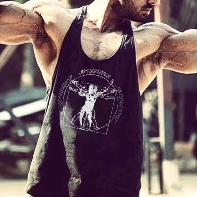 Men's Trendy Printed Loose Sports Vest