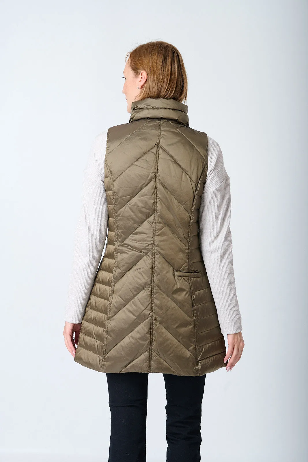 Metallic Chevron Quilted Vest