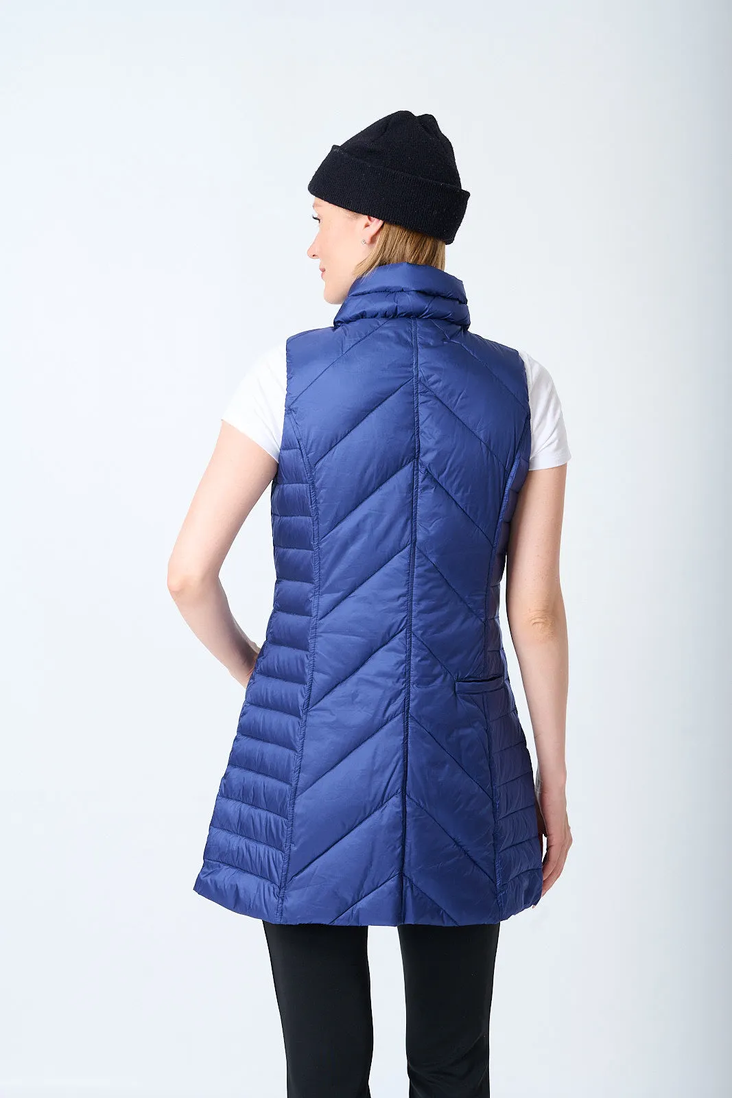 Metallic Chevron Quilted Vest