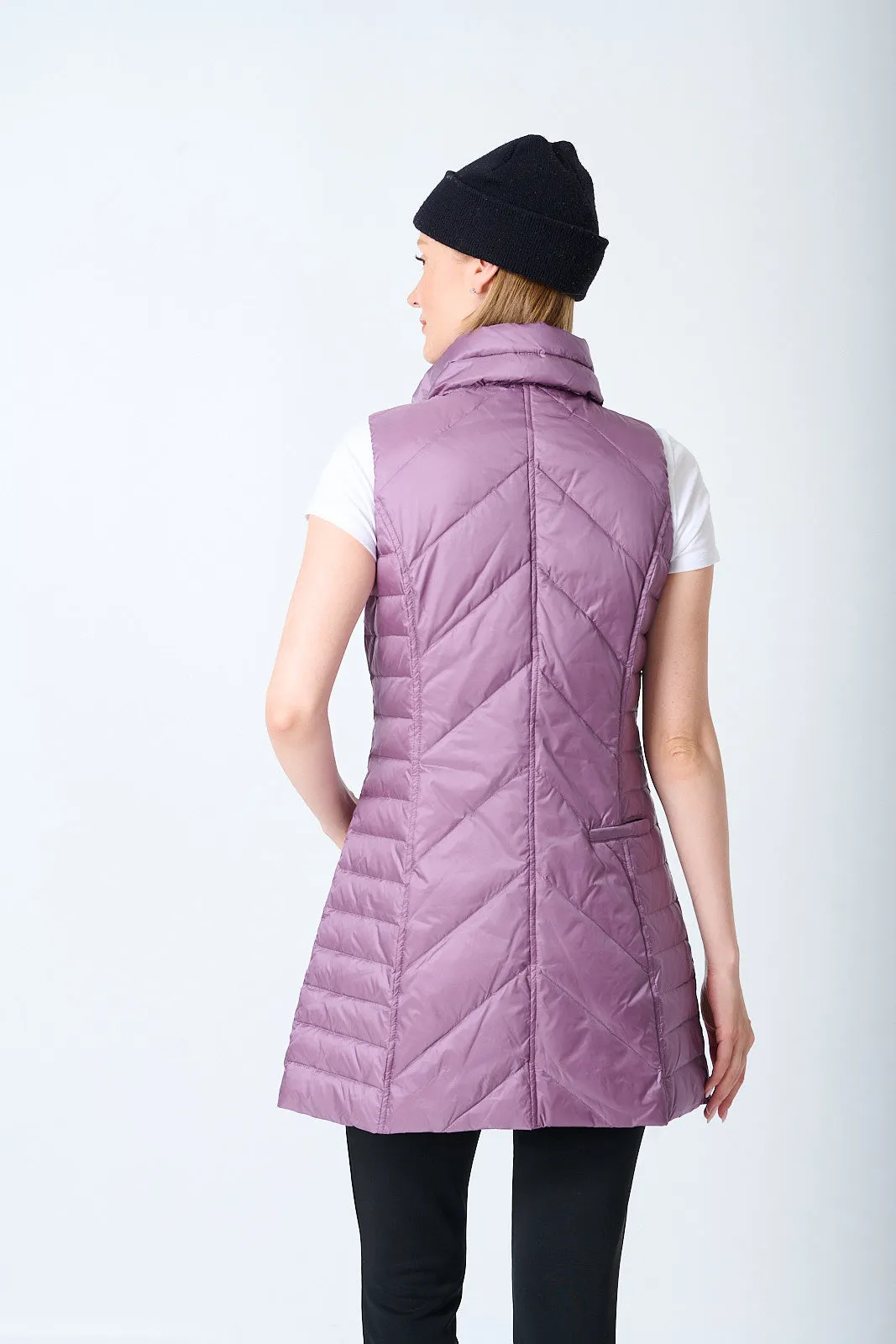 Metallic Chevron Quilted Vest