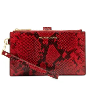 Michael Kors Women's Crimson Jet Set Double Zip Wristlet