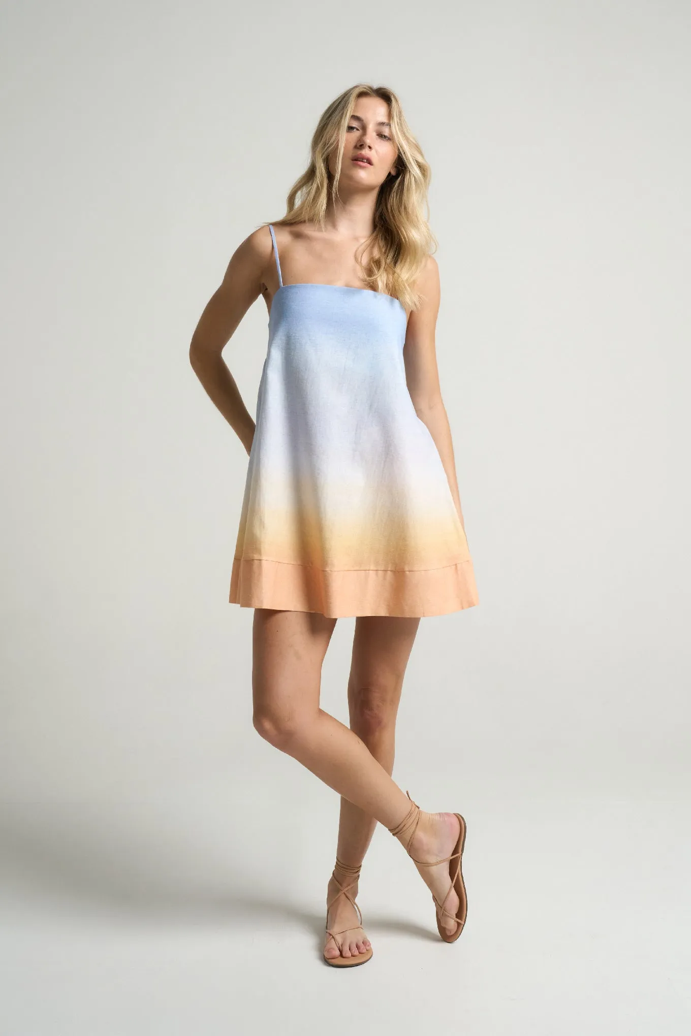 Mini Strappy Trapeze Dress Sunrise