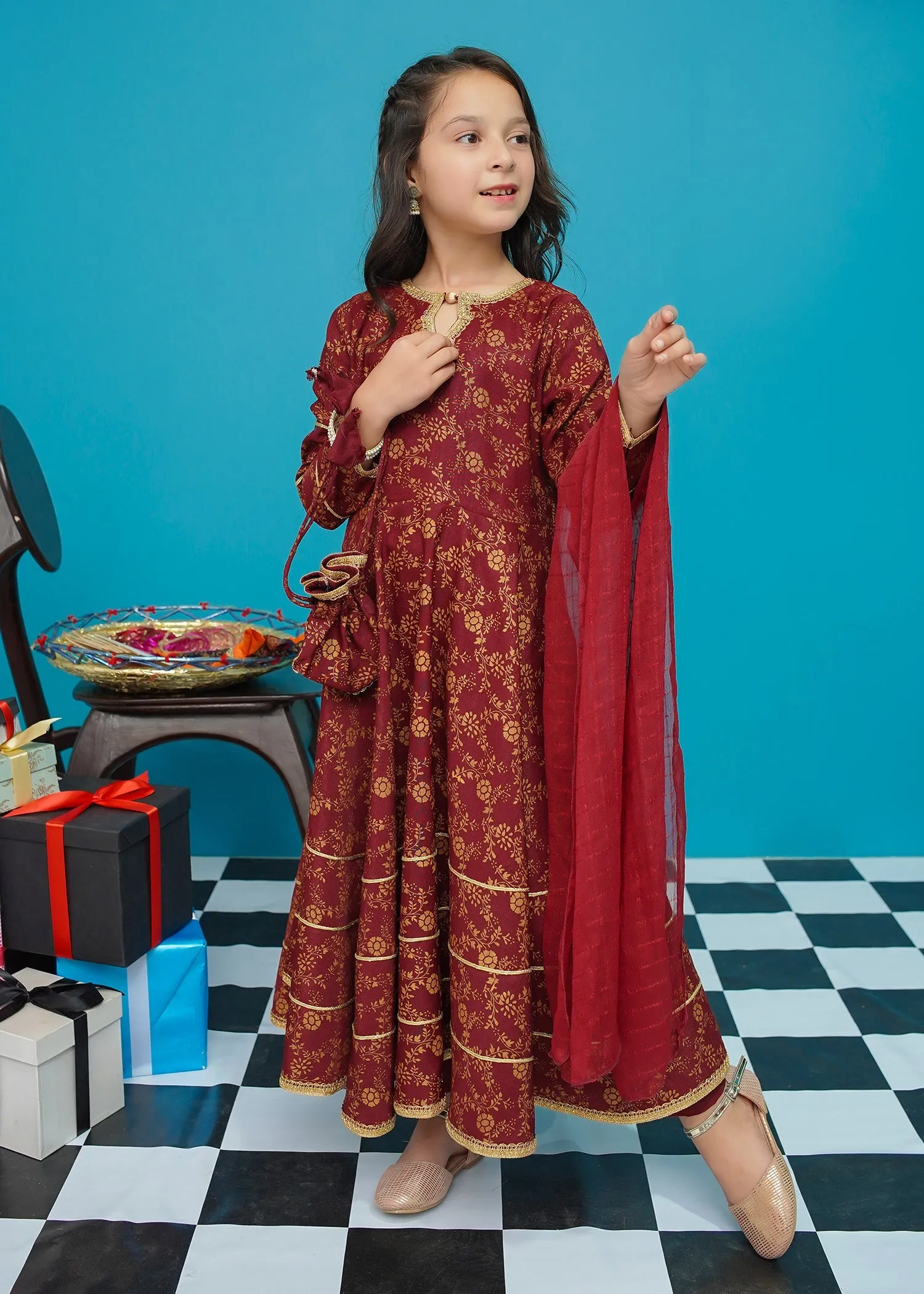 Modest Stitched 3 Piece Kids Festive Formals Edit-02 Collection'2024-Zaib