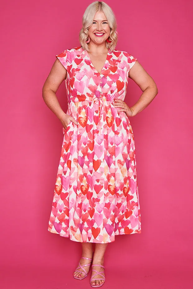 Mystic Painterly Hearts Dress