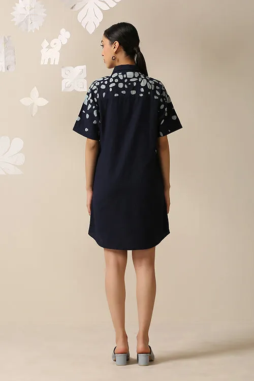 Okhai 'Stone Walk' Pure Cotton Applique Work Shirt Dress