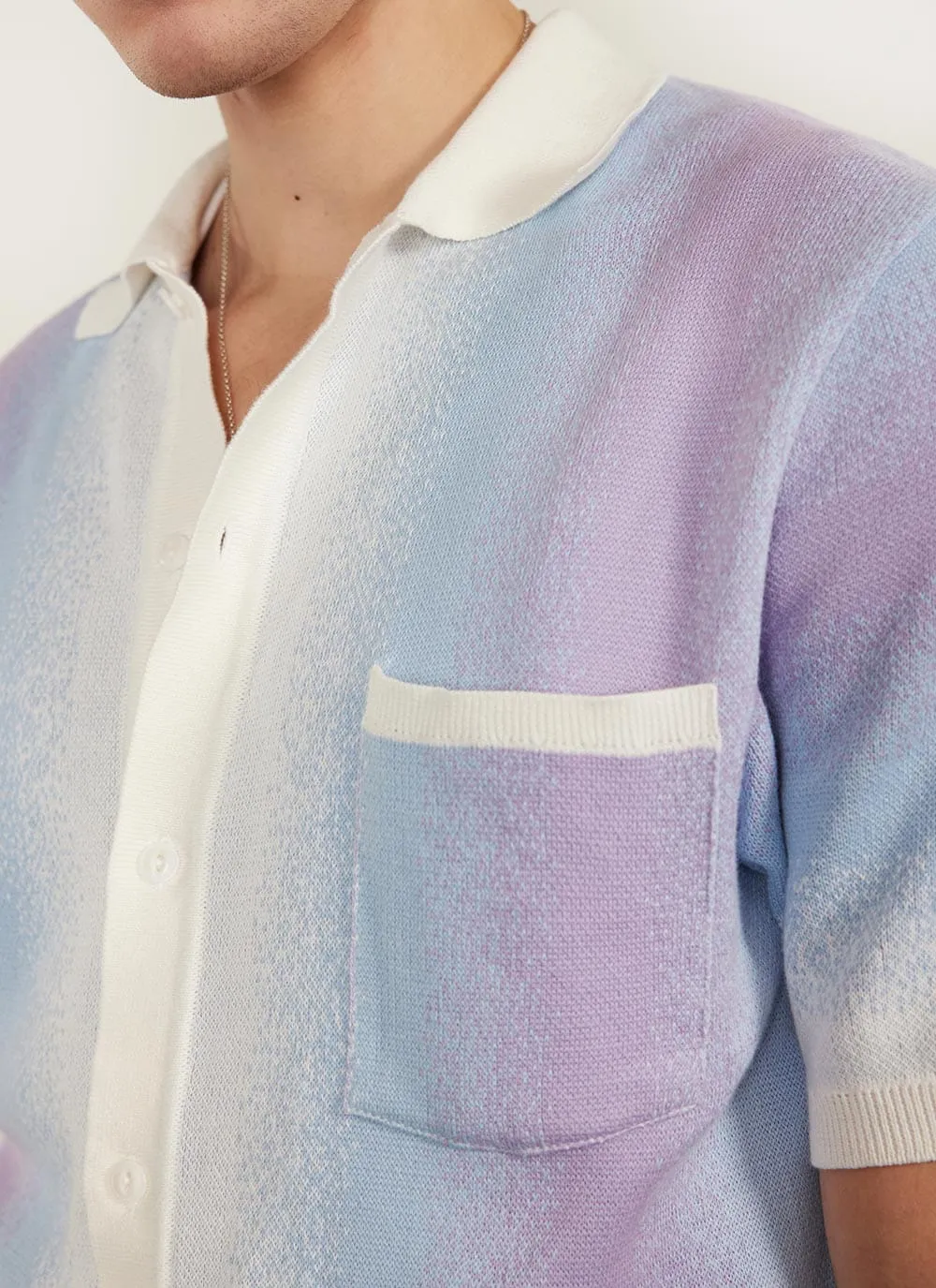 Ombre Knitted Shirt | Organic Cotton | Blue