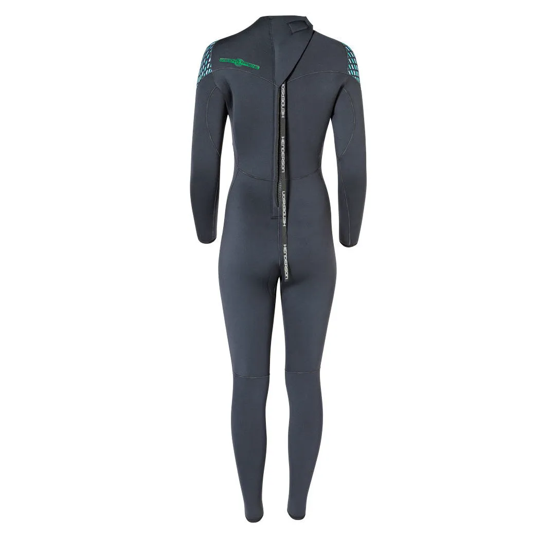 Open Box Henderson 5mm Womens Greenprene Back Zip Full Wetsuit - Black - 14