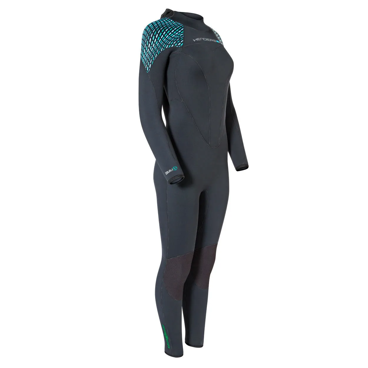 Open Box Henderson 5mm Womens Greenprene Back Zip Full Wetsuit - Black - 8