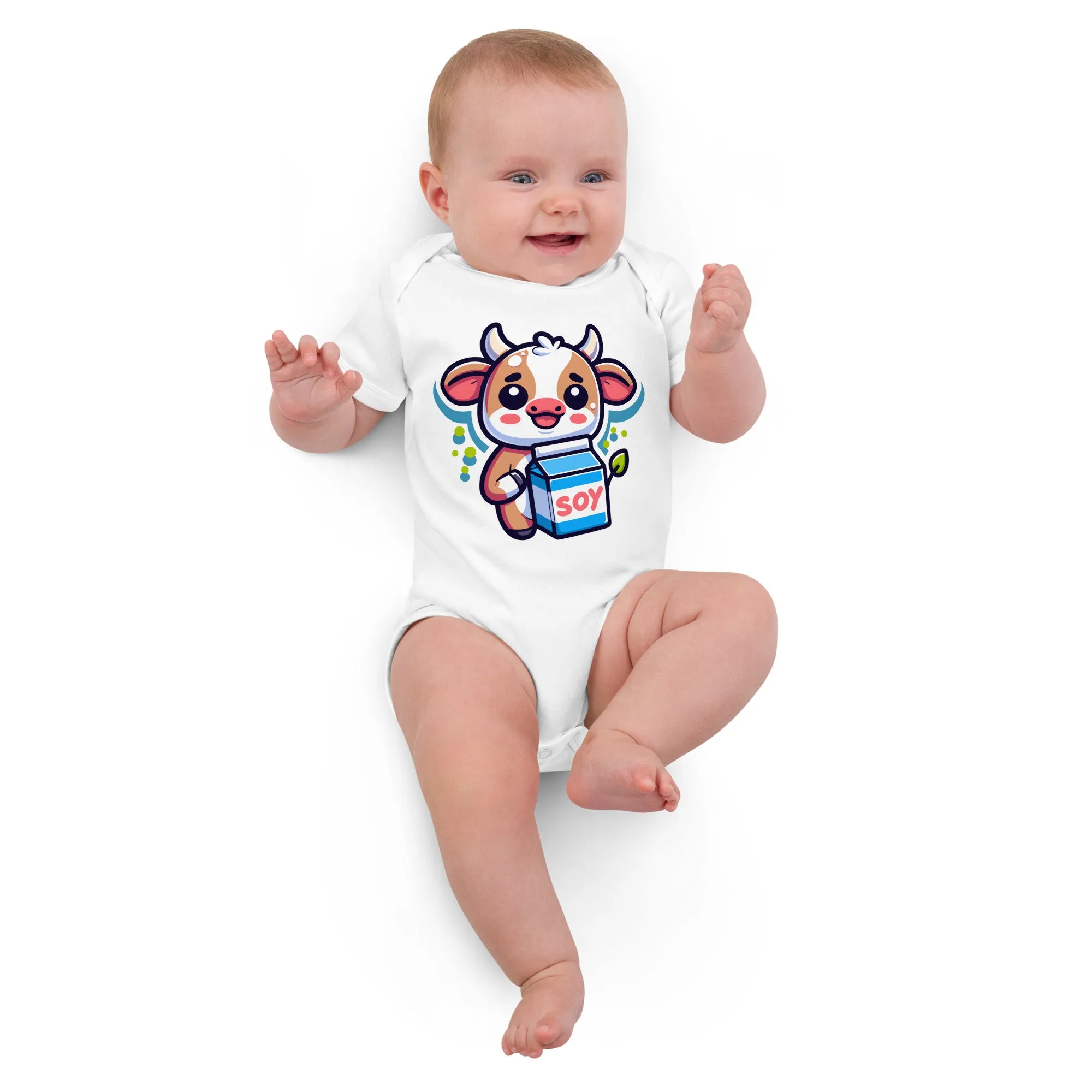 Organic Cotton Baby Bodysuit Soy Milk Enthusiast