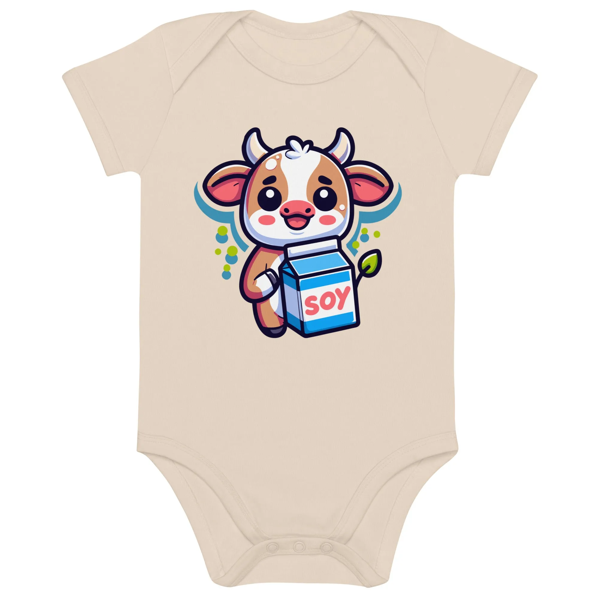 Organic Cotton Baby Bodysuit Soy Milk Enthusiast