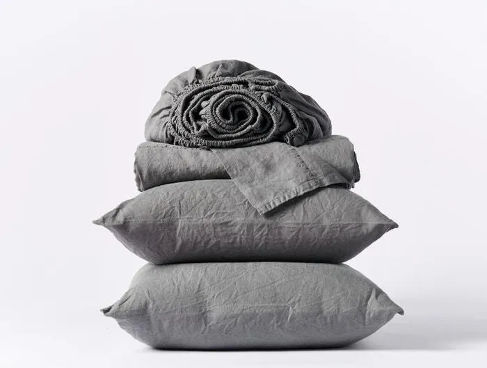 Organic Relaxed Linen Slate Bedding by Coyuchi