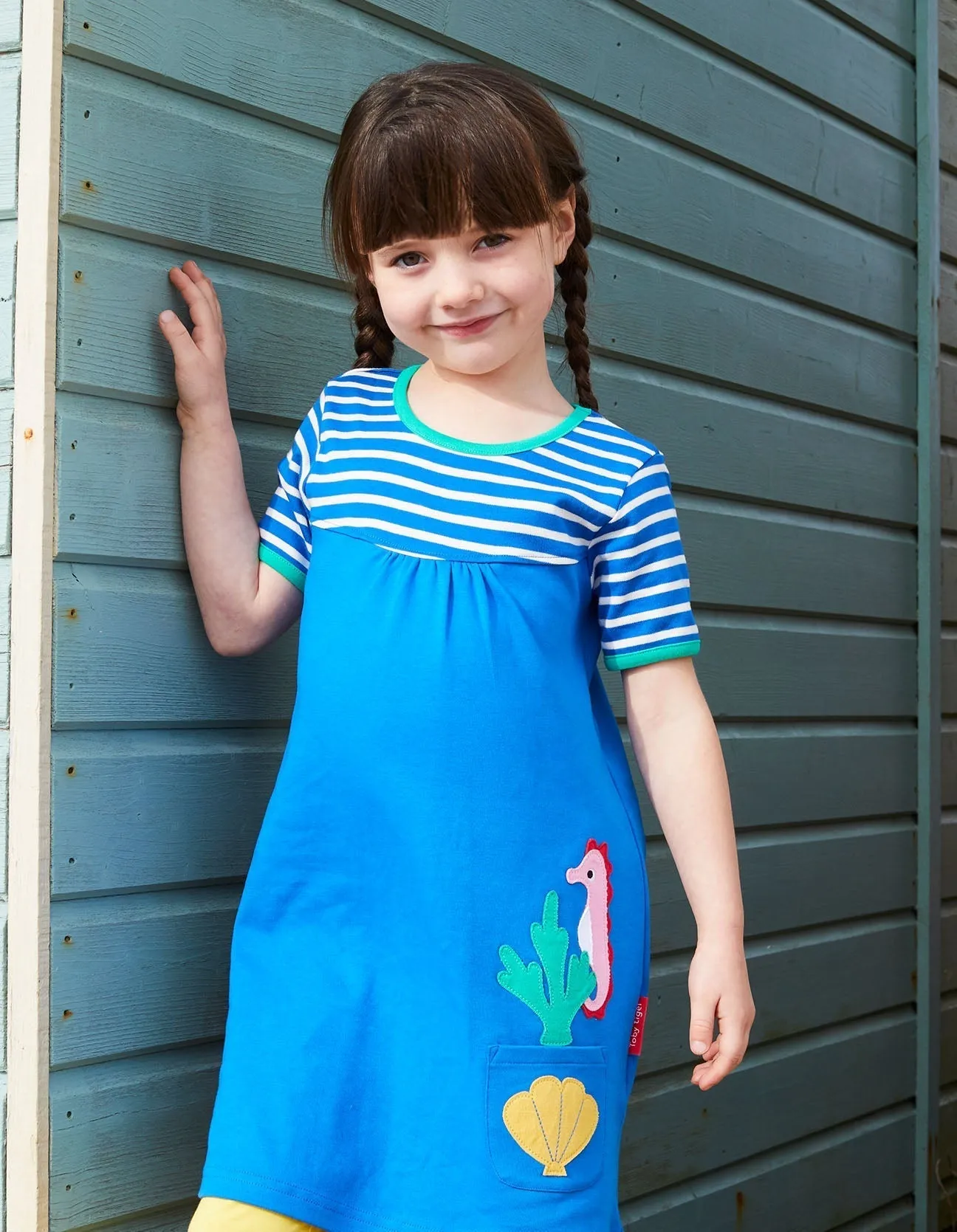 Organic Seahorse Applique T-Shirt Dress