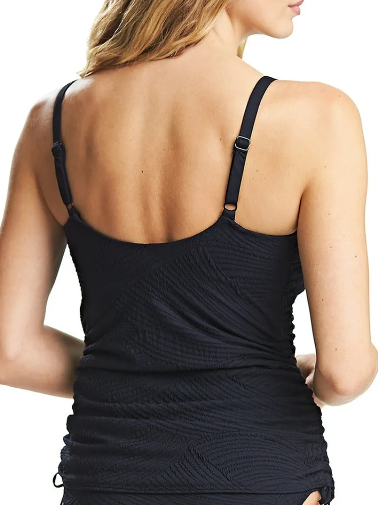 Ottawa Twist Front Tankini Top - Black