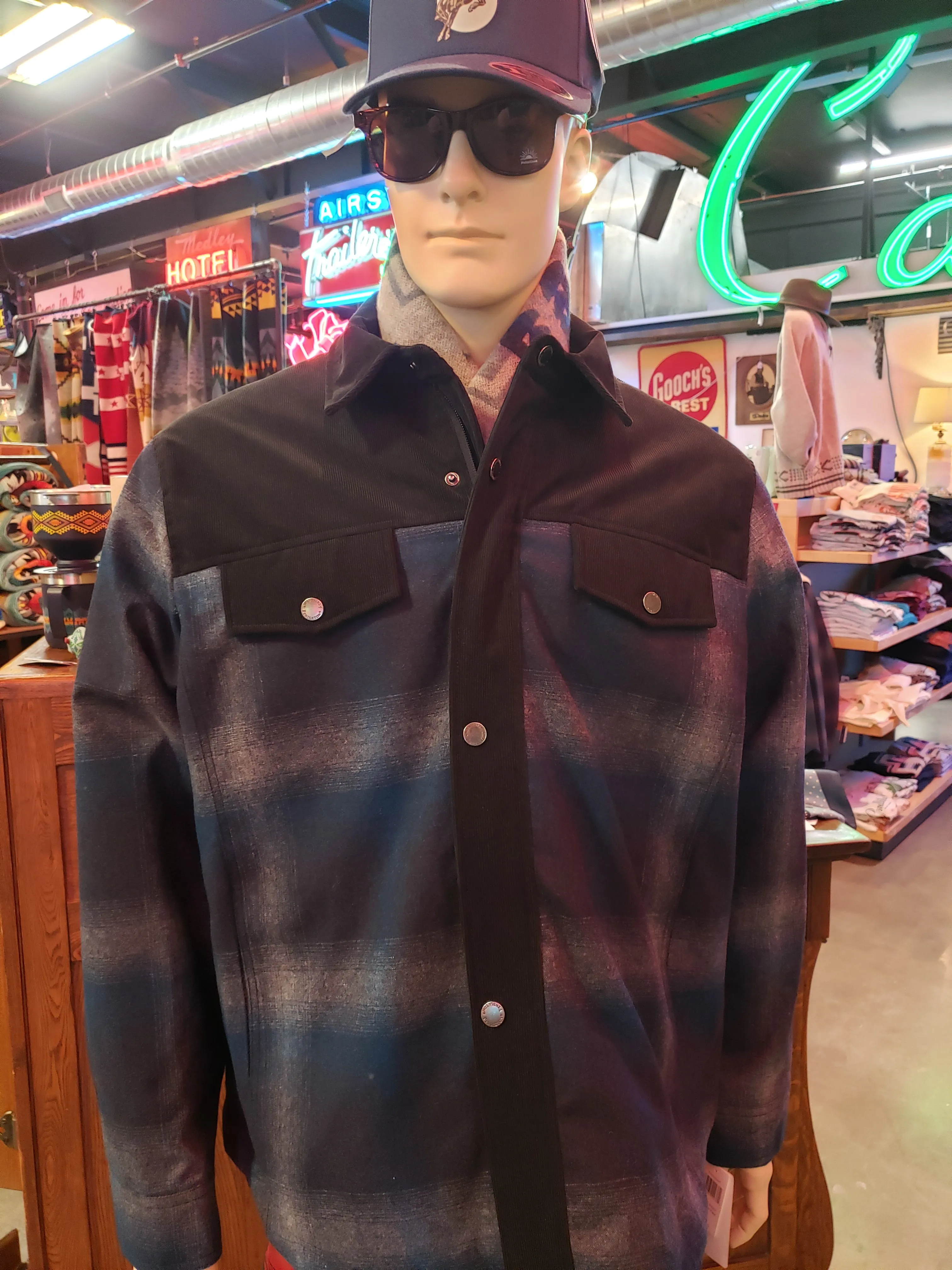 Pendleton Timberline Shirt Jacket in Grey Blue Plaid