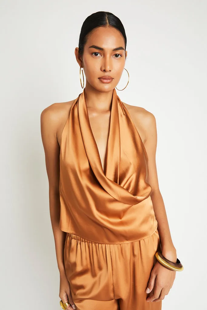 POPPY SILK TOP - COPPER