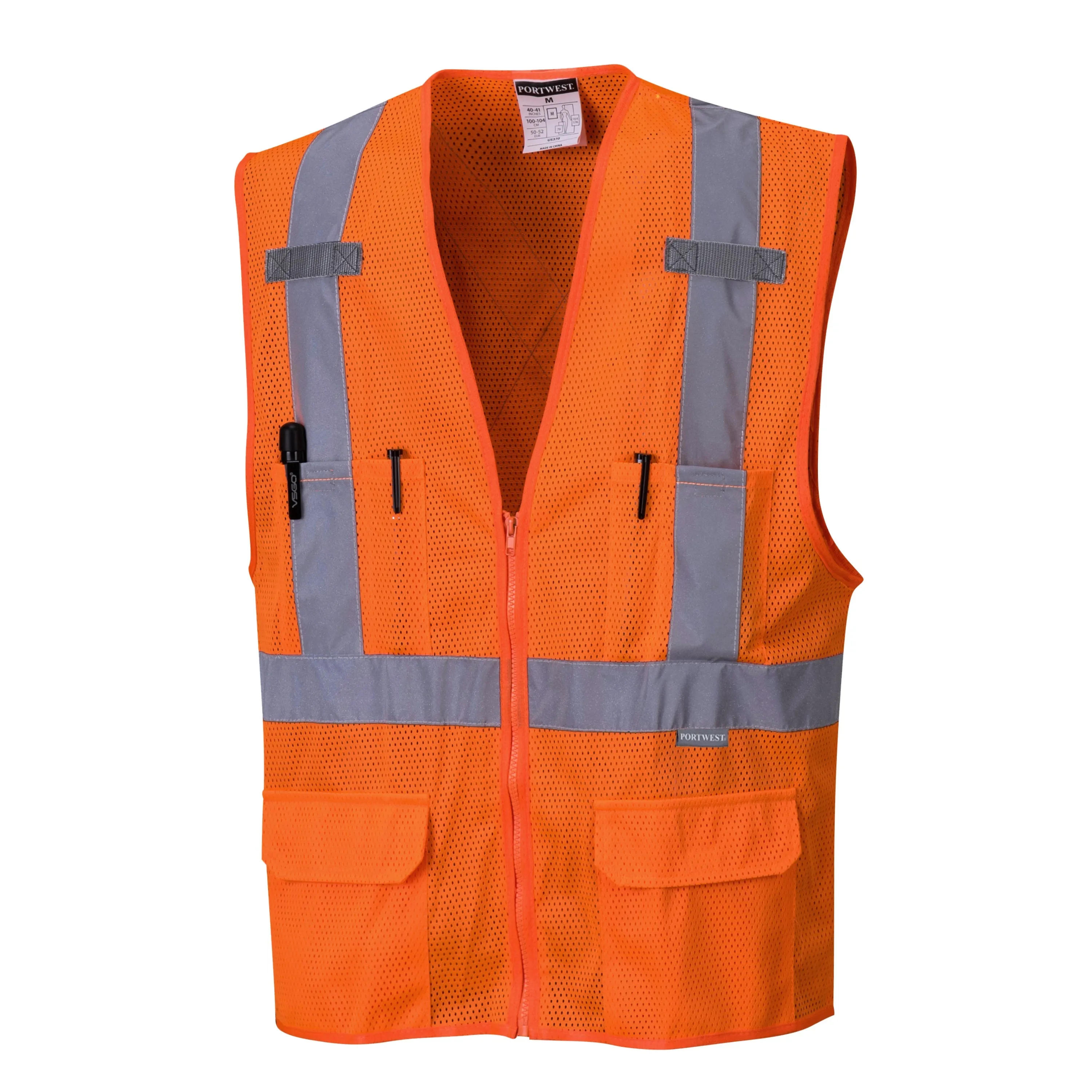 PORTWEST® US370 Atlanta Hi Vis Mesh Safety Vest - ANSI Class 2