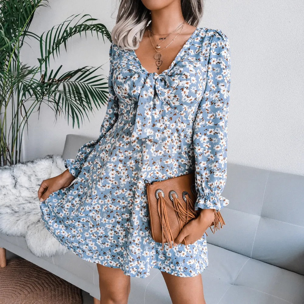 Quiet Dawn Printed Button Down Babydoll Dress