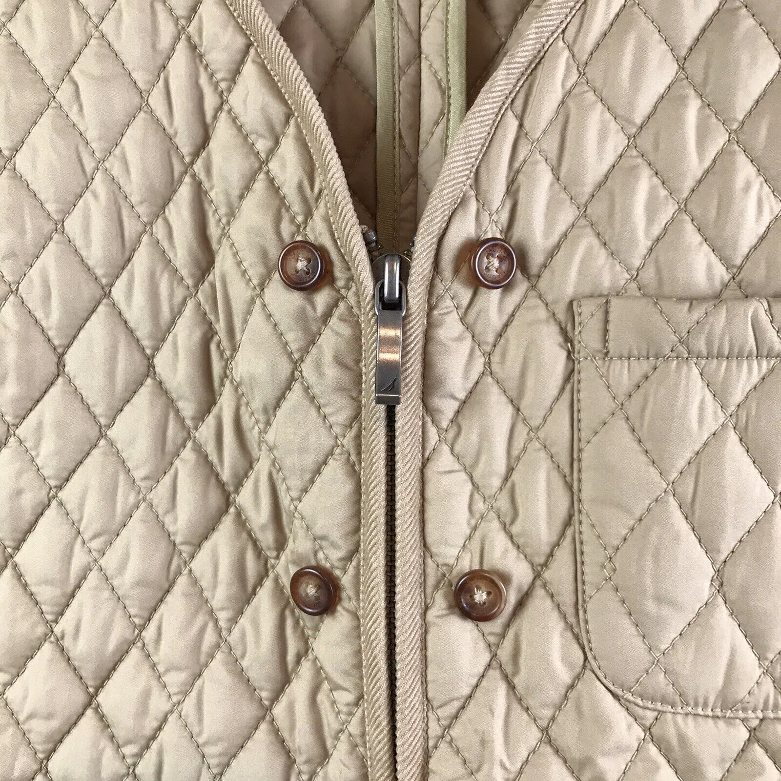 Quilted Button Zip Vest