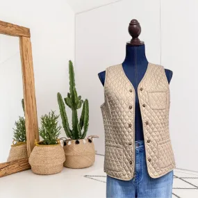 Quilted Button Zip Vest