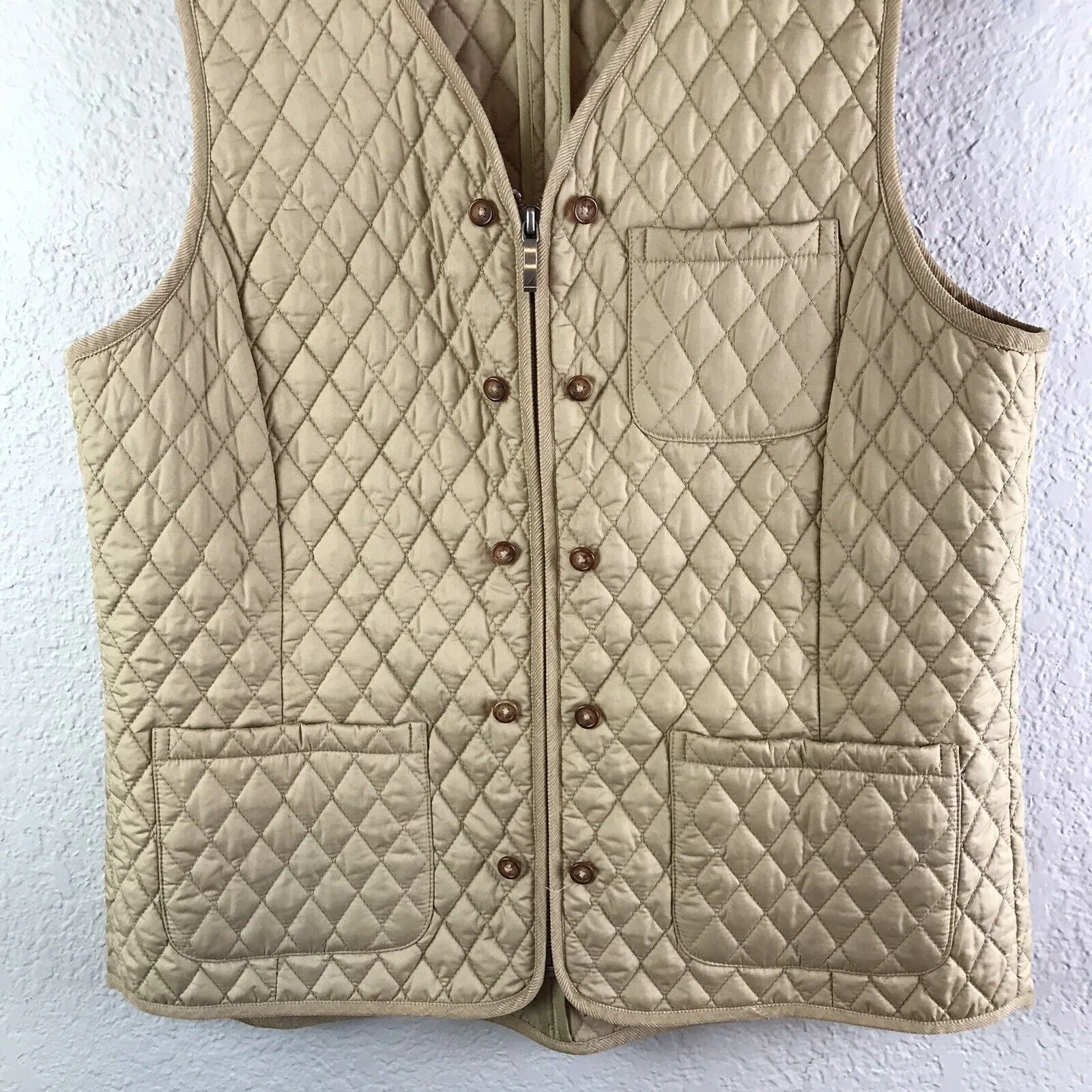 Quilted Button Zip Vest