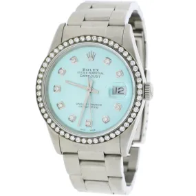 Rolex Datejust 36mm Steel Oyster Watch w/Ice Blue Diamond Dial/Bezel TFJ-142508178