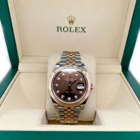 Rolex Datejust 41 Factory Chocolate Dial Rose Gold Steel Watch 126331 Box Papers TFJ-142508562