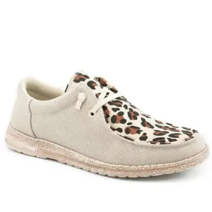 Roper Hang Loose (Tan W/ Leopard) - Women's Shoe