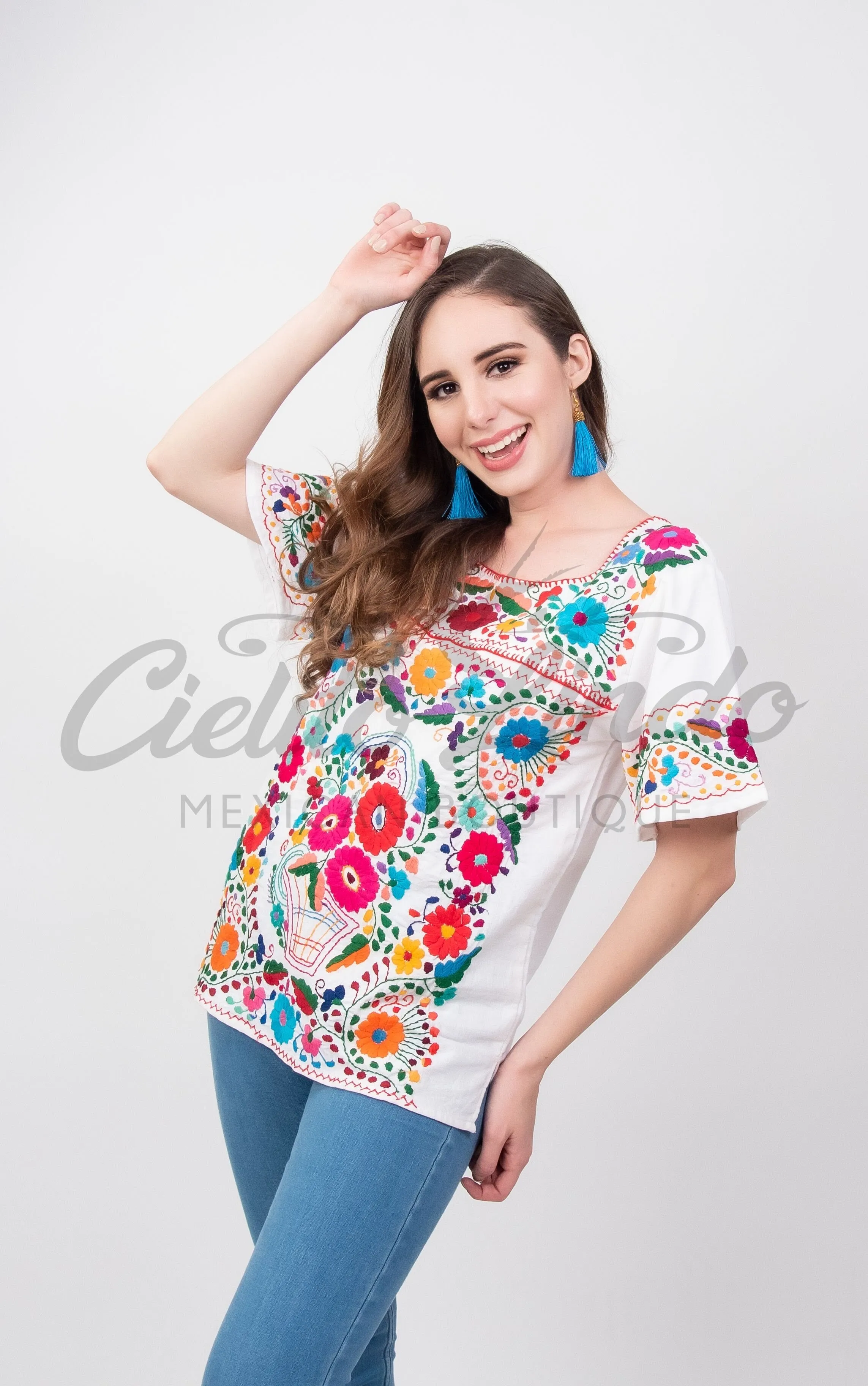 San Miguel Luxury Fine Blouse White