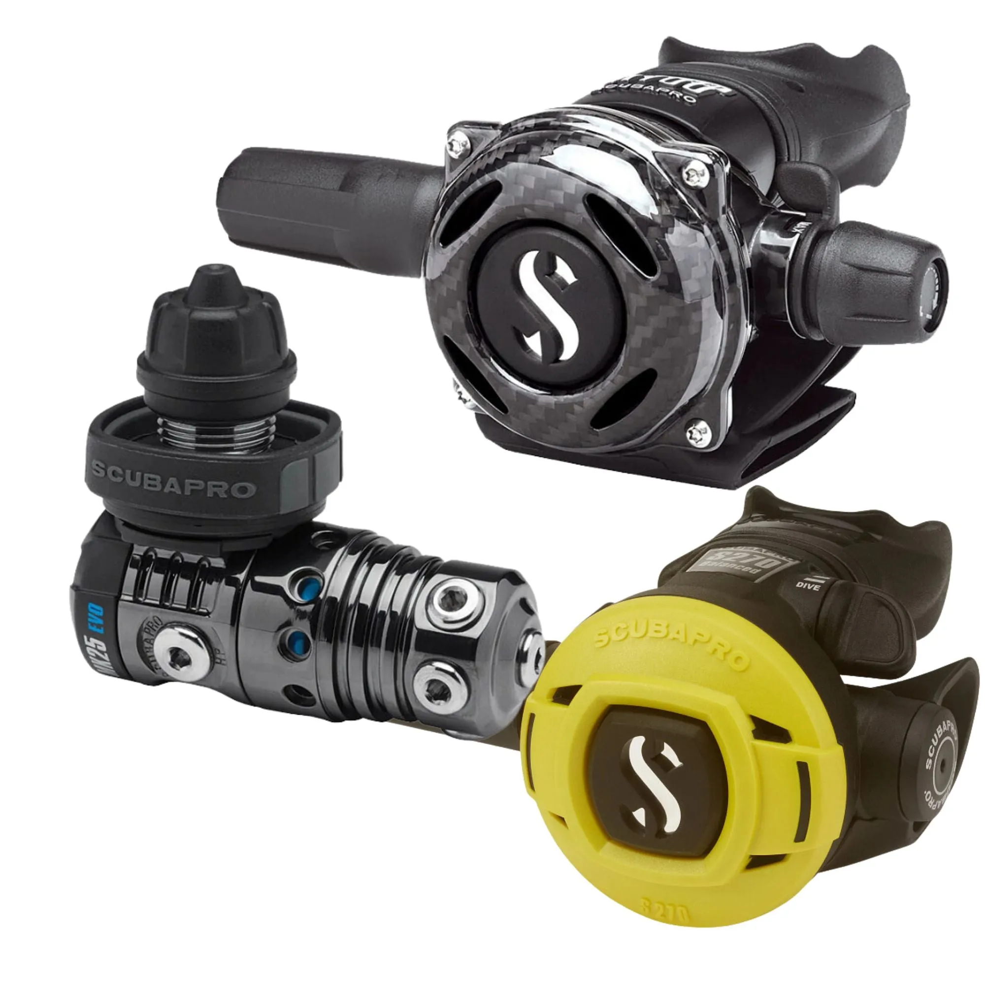 Scubapro Mk25 EVO A700/S270 Carbon Black Tech Regulator Set 2024