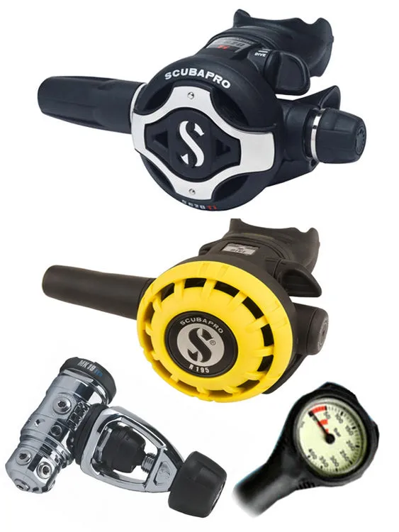 Scubapro Regulator Set: MK19 Evo (DIN or Yoke) / S620 Ti / Octopus & Free Termo Gauge