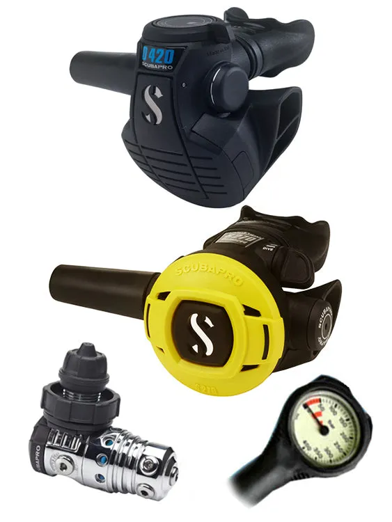 Scubapro Regulator Set: MK25 Evo (DIN or Yoke) / D420 / Octopus & Free Termo Gauge