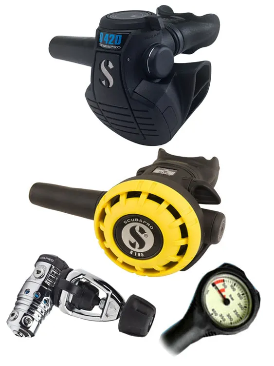 Scubapro Regulator Set: MK25 Evo (DIN or Yoke) / D420 / Octopus & Free Termo Gauge