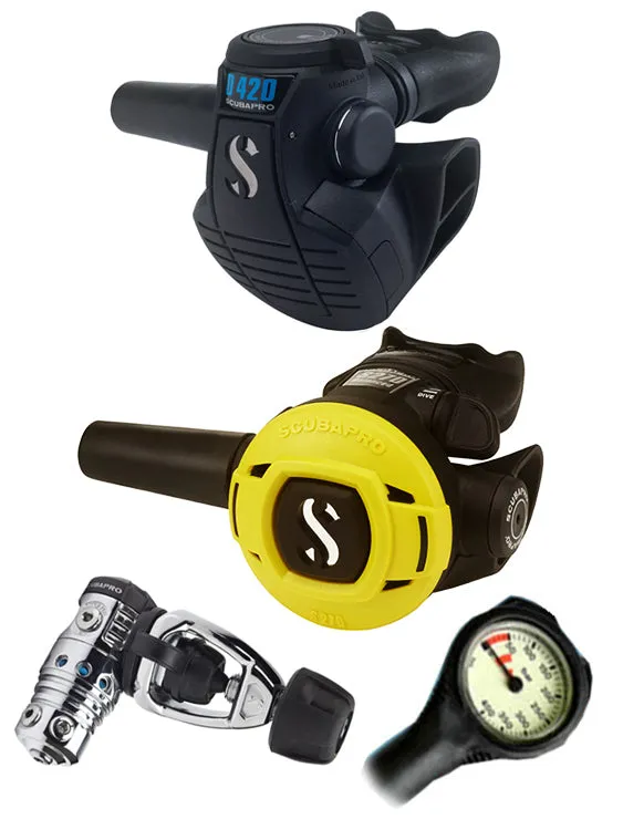 Scubapro Regulator Set: MK25 Evo (DIN or Yoke) / D420 / Octopus & Free Termo Gauge