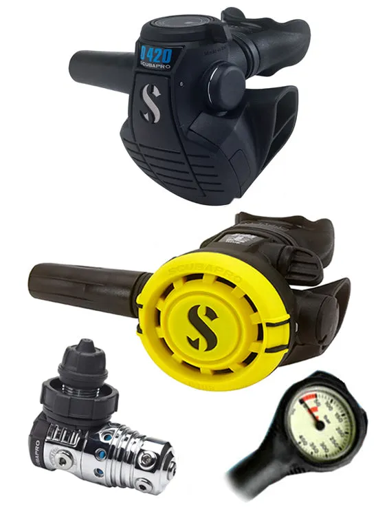 Scubapro Regulator Set: MK25 Evo (DIN or Yoke) / D420 / Octopus & Free Termo Gauge