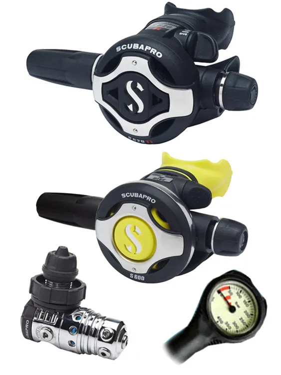 Scubapro Regulator Set: MK25 Evo (DIN or Yoke) / S620 Ti / Octopus & Free Termo Gauge