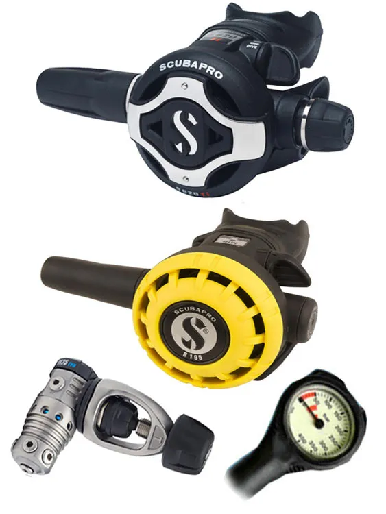 Scubapro Regulator Set: MK25 Evo Titanium (DIN or Yoke) / S620 X-Titanium / Octopus & Free Termo Gauge