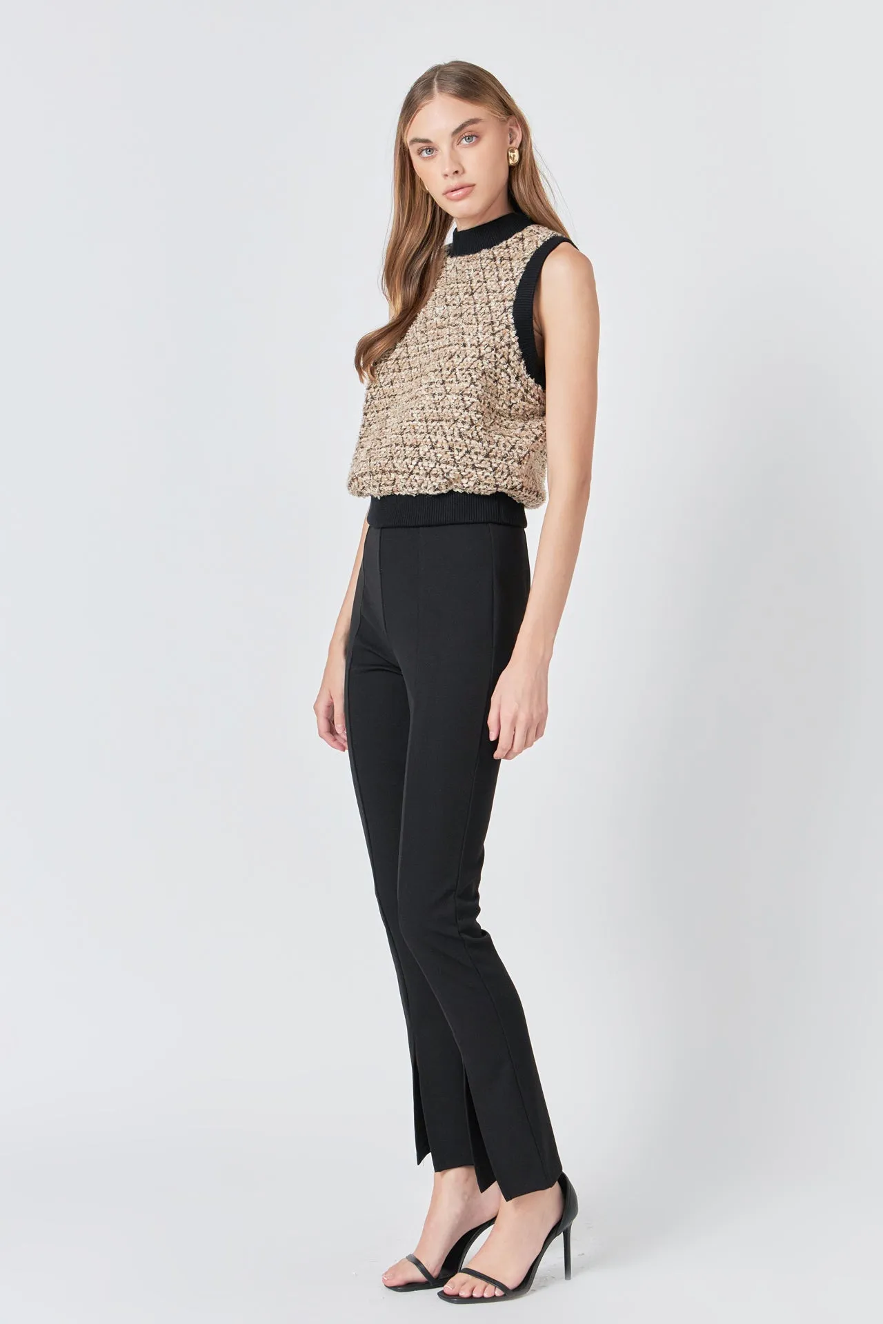 Sequins Tweed Vest