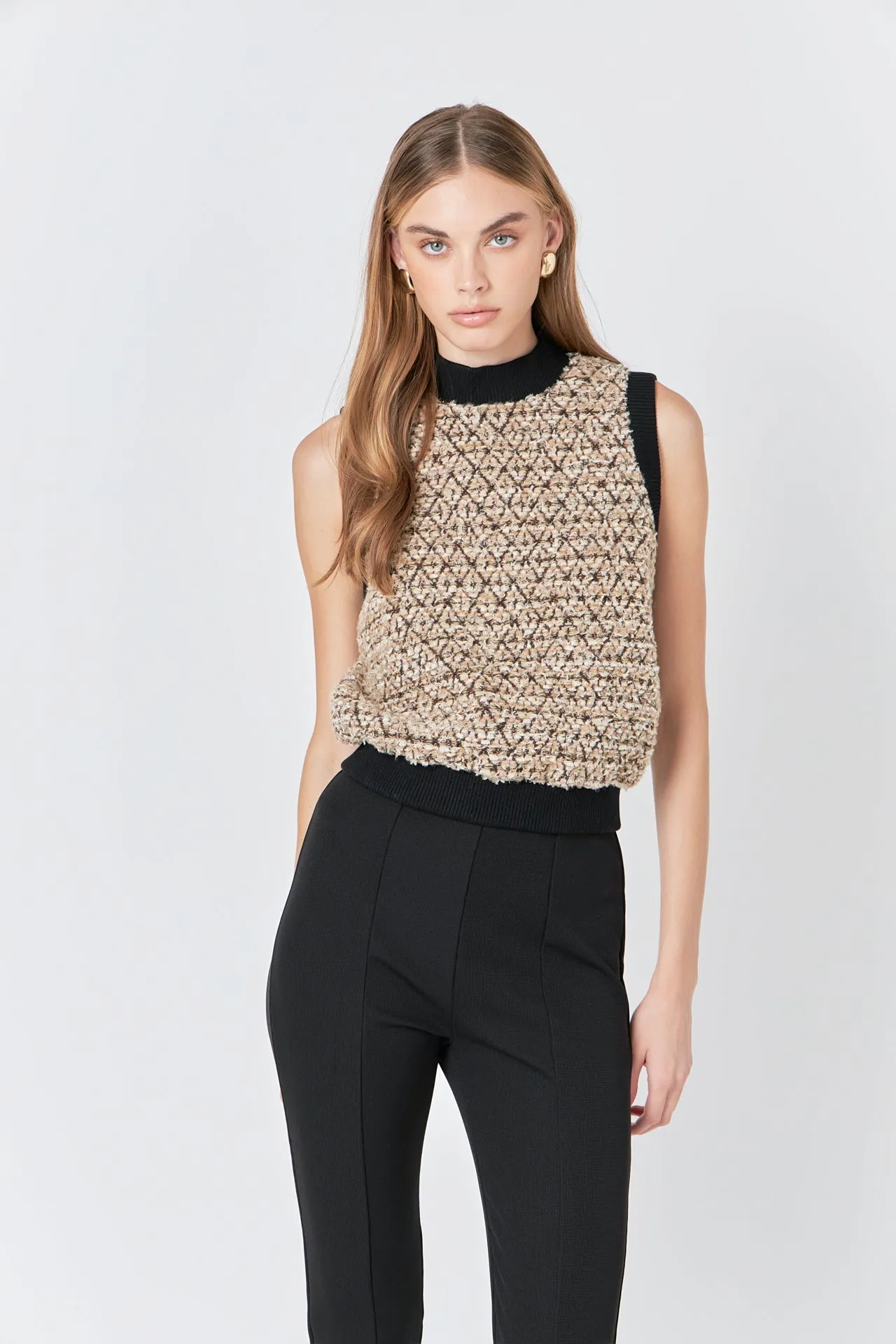 Sequins Tweed Vest