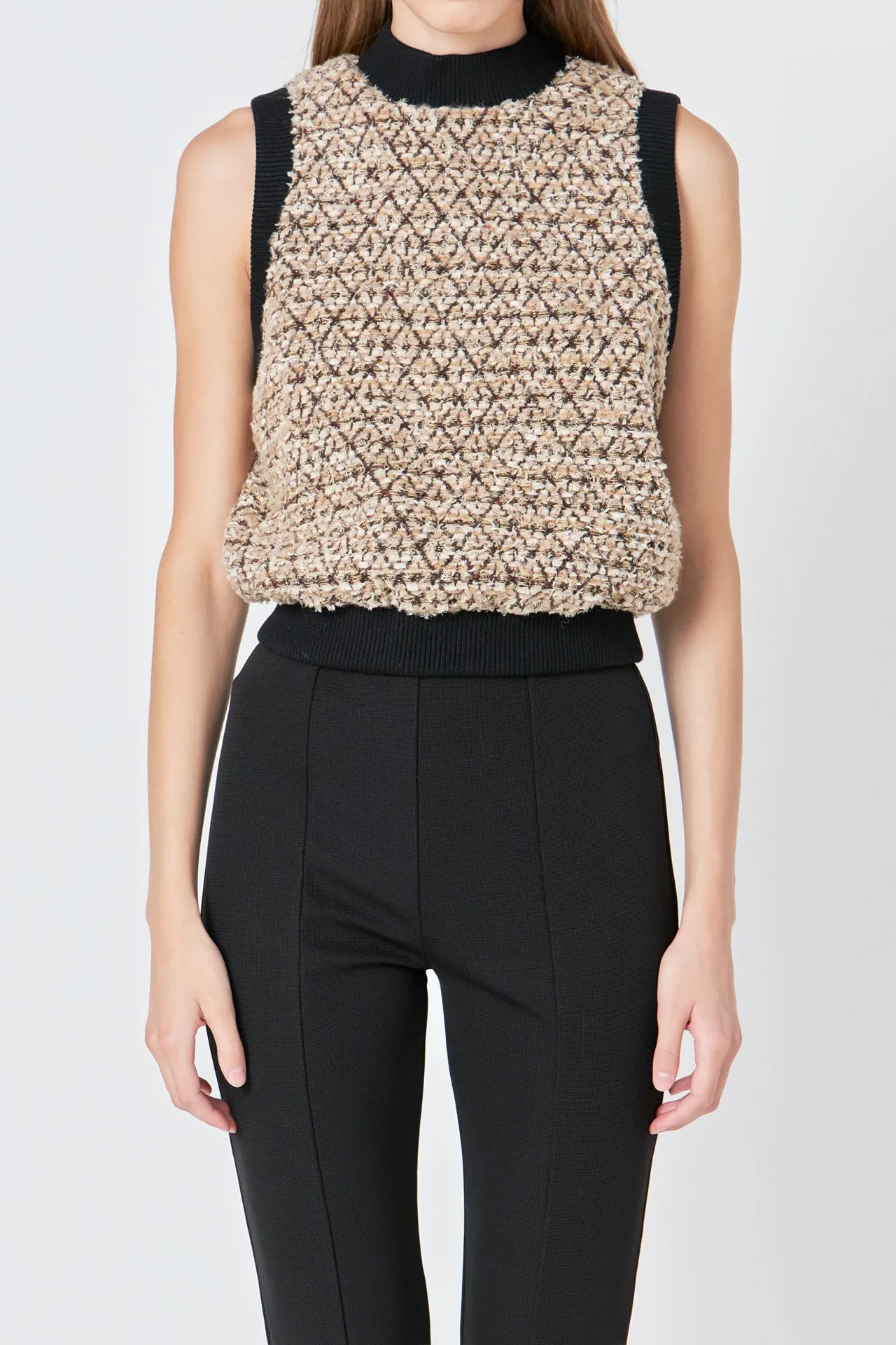 Sequins Tweed Vest