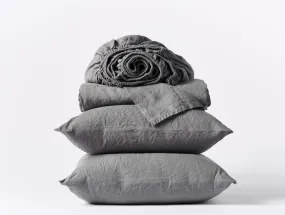 Slate Organic Relaxed Linen Sheet Sets by Coyuchi