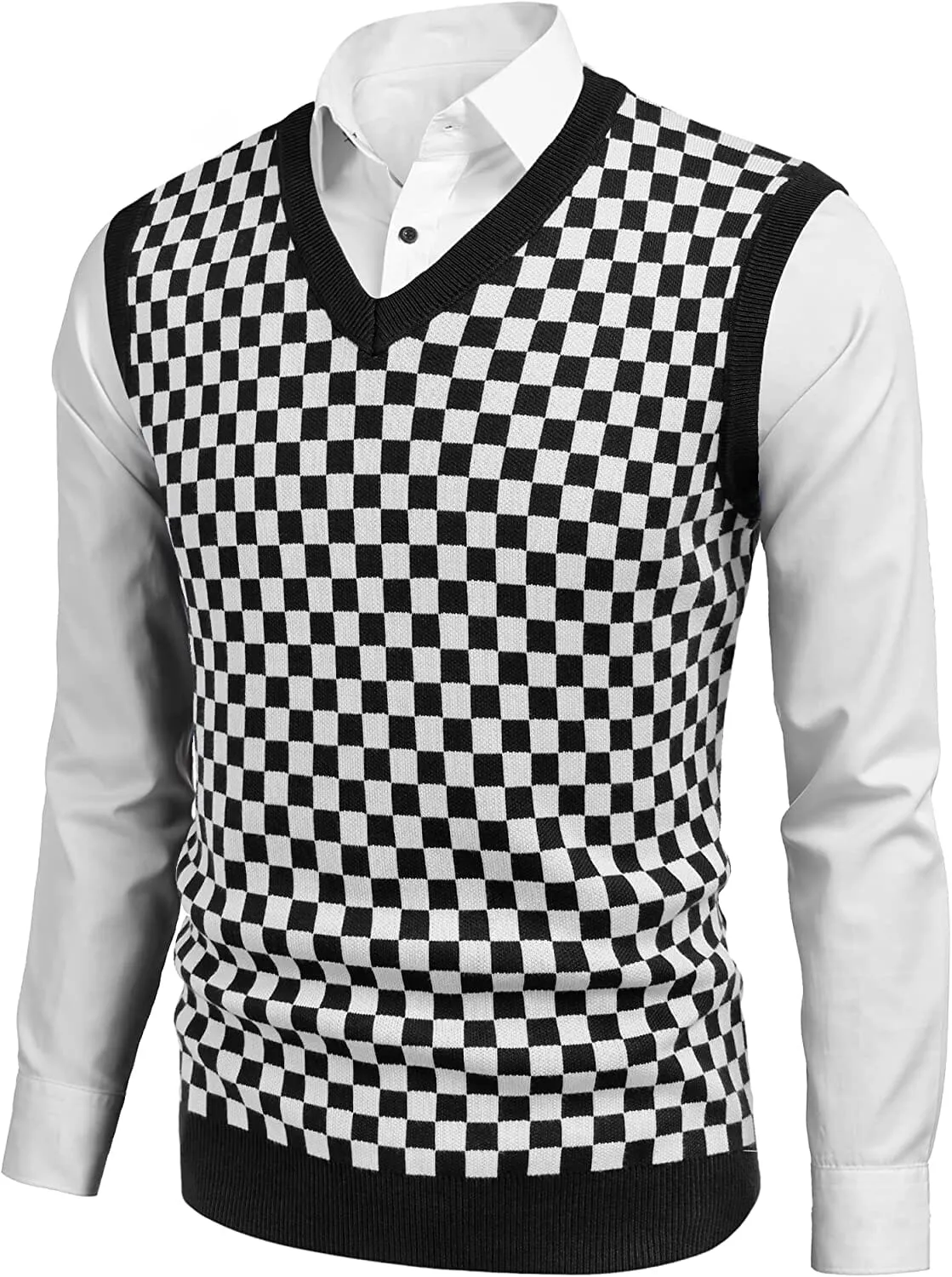 Solid V-Neck Sleeveless Knitted Vest (US Only)