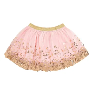 Sweet Wink Girls Blush & Gold Sequin Tutu Skirt