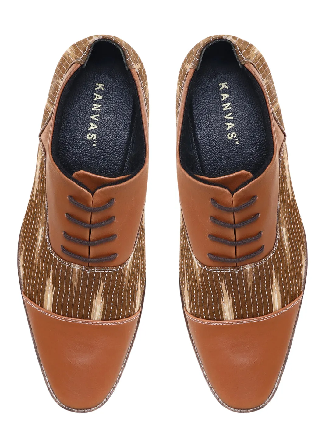 Tan Ikat Print Brogues