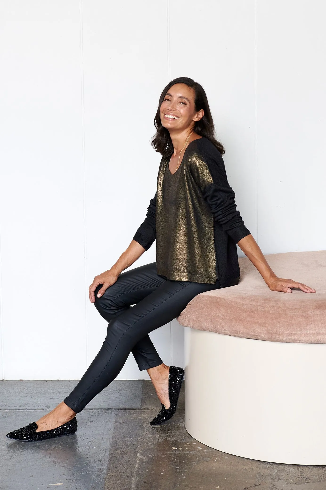 Teagan Shimmer Jumper Black