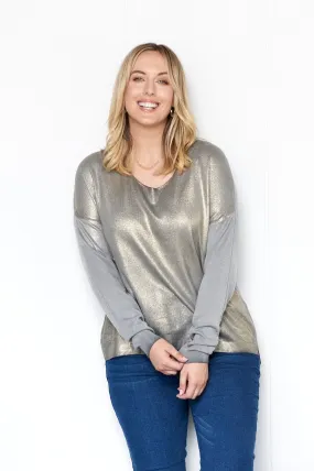 Teagan Shimmer Jumper Light Grey