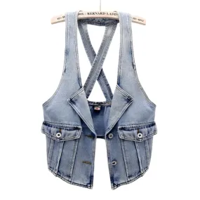 TEEK - Denim Sleeveless Womens Vest