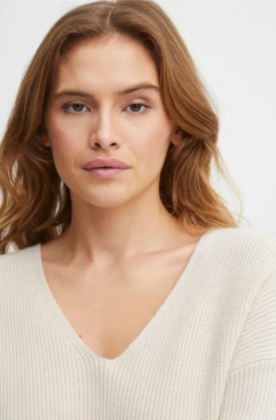 The Milo V-Neck Sweater - Birch